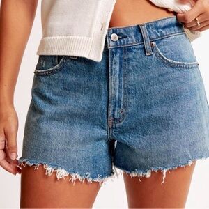 Abercrombie & Fitch Frayed Hem Blue Jean Shorts